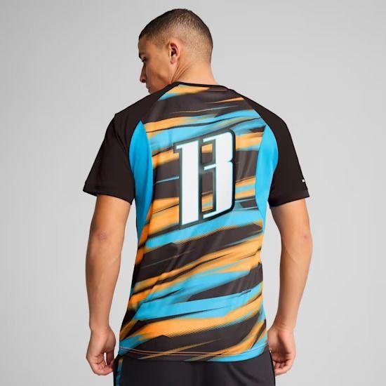 Marseille T-Shirt Faster - Heat Fire/Bleu Azur - Men's-SoccerKits Hub | Buy Soccer Jerseys Online